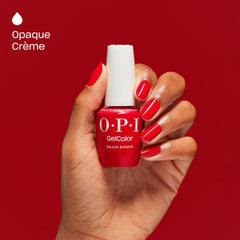 OPI GelColor Cajun Shrimp on nails shows opaque coral coverage
