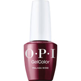 OPI GelColor Malaga Wine bottle showing rich wine-red shade for long-lasting manicure