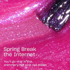 OPI Spring Break the Internet rosa chispeante para acabado claro y radiante.