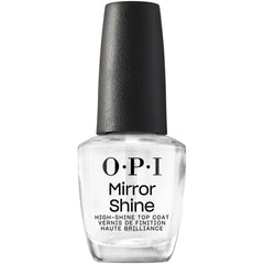 OPI Mirror Shine Top Coat: botella mostrando brillo intenso y protección del color.