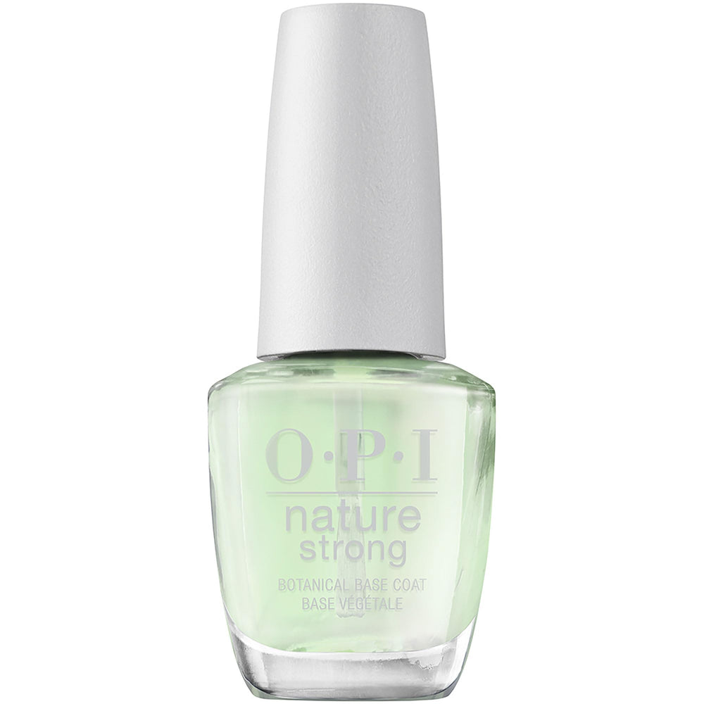 OPI Nature Strong Base Coat en botella, base fortalecedora de origen natural para uñas sanas.