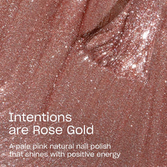 OPI Nature Strong Intenciones Rosa Oro, aplicación suave para uñas limpias