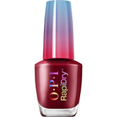 OPI RapiDry Skip a Beet: botella visible, color intenso y secado rápido.