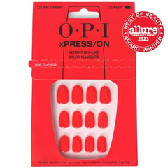 OPI xPRESS/ON Cajun Shrimp: aplicación fácil que ahorra tiempo en casa.