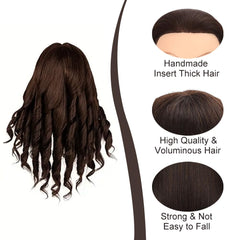 Opini mannequin head with 180 percent density for fuller braiding and curling.