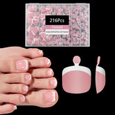 OPkssnails pink French-tip toenails pack for salon-quality pedicures at home