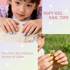 OPkssnails soft gel kid nails for gentle nail art