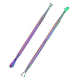 Opove P1 stainless steel cuticle pusher set with gradient finish for precise cuticle removal.
