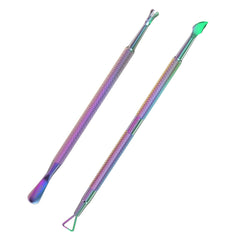 Opove P1 stainless steel cuticle pusher set with gradient finish for precise cuticle removal.