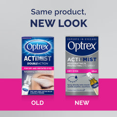 Optrex ActiMist spray action demonstrates easy, hands-free application