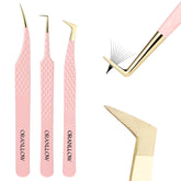 Oranllow lash tweezers with precision fiber tip and diamond grip for precise extension work