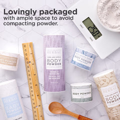Ora’s Blissful Earth arrowroot-based powder keeps skin dry without cornstarch.