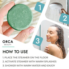 Orca Beauty bomba menta y eucalipto energía suave para empezar el día.