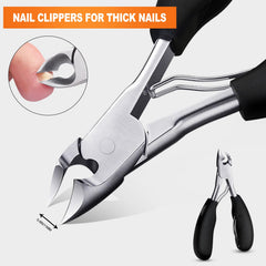 Orelex clippers showing 1.1 cm opening for thick nails