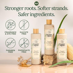 Organic Jaguar Natural Shampoo lathering in hair for lightweight body