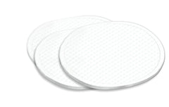 Organyc soft-textured rounds close-up showing weave and absorbency for makeup removal.