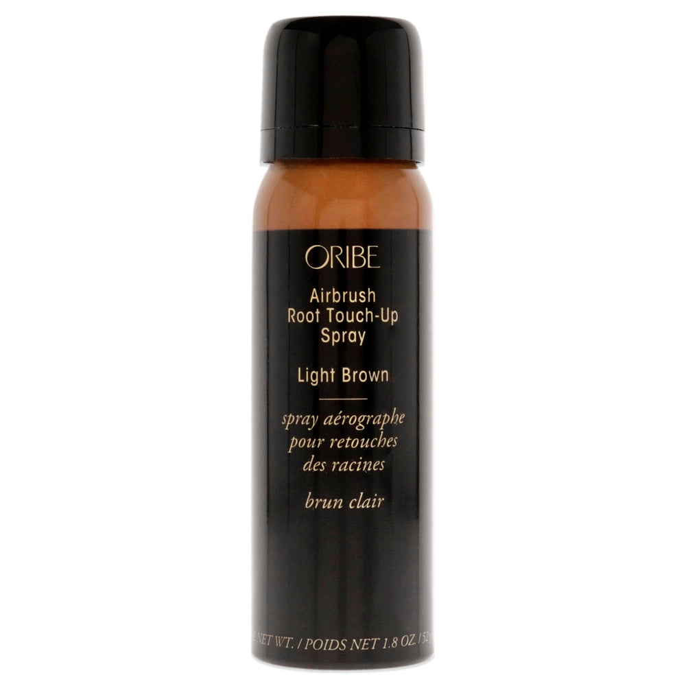 Oribe Airbrush Root Touch Up Light Brown bottle showing quick-dry formula for natural shade blending