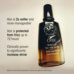 Oribe Gold Lust oil on ends adds luster and conditioning.