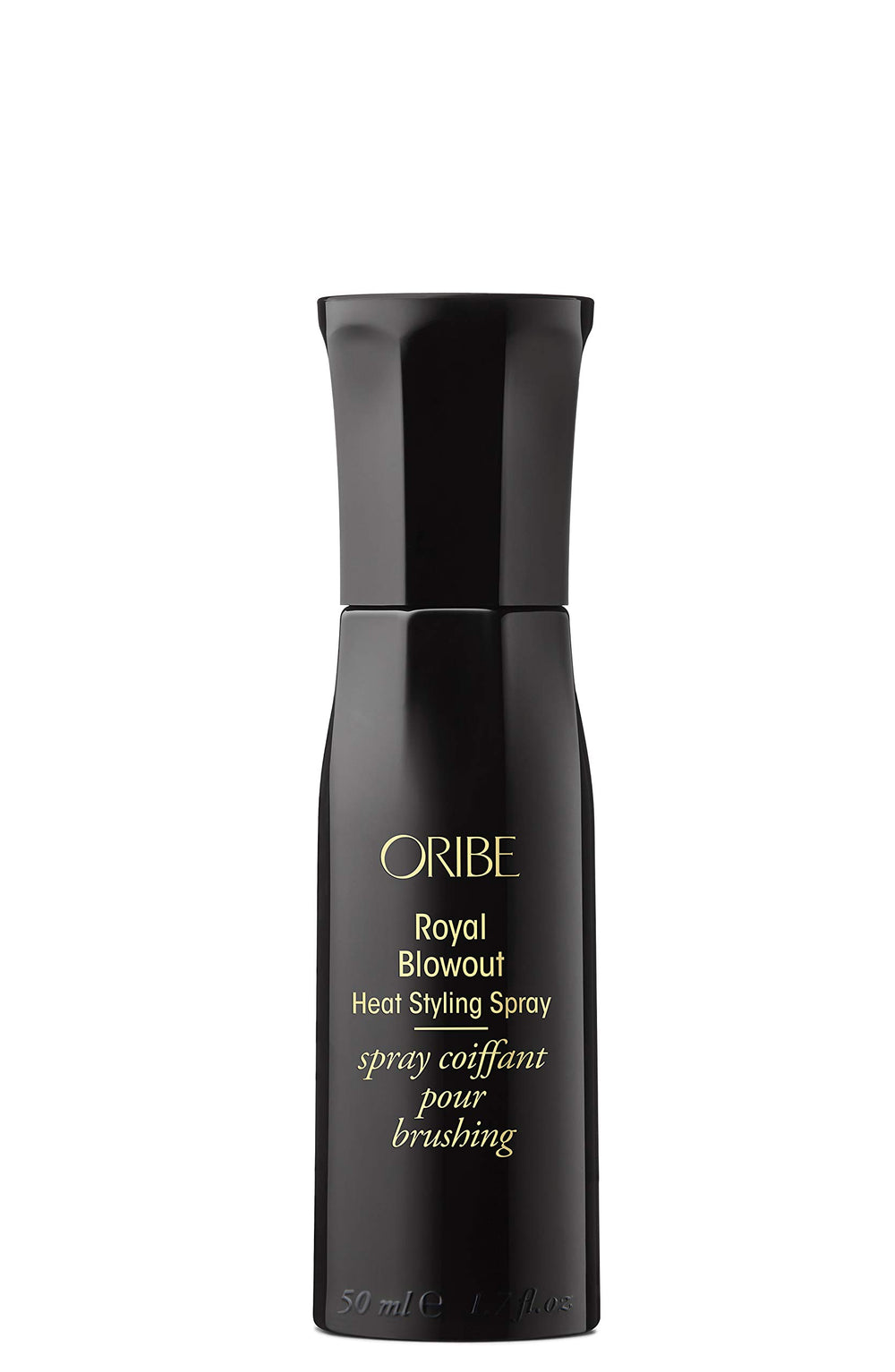 Oribe Royal Blowout spray bottle with heat protection for smoother styling.
