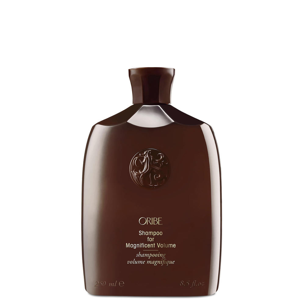 Oribe Magnificent Volume bottle showcases premium packaging and lightweight body-boosting formula.