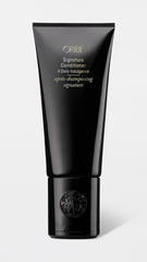 oribe signature conditioner application closeup highlights color-safe, glossy shine potential