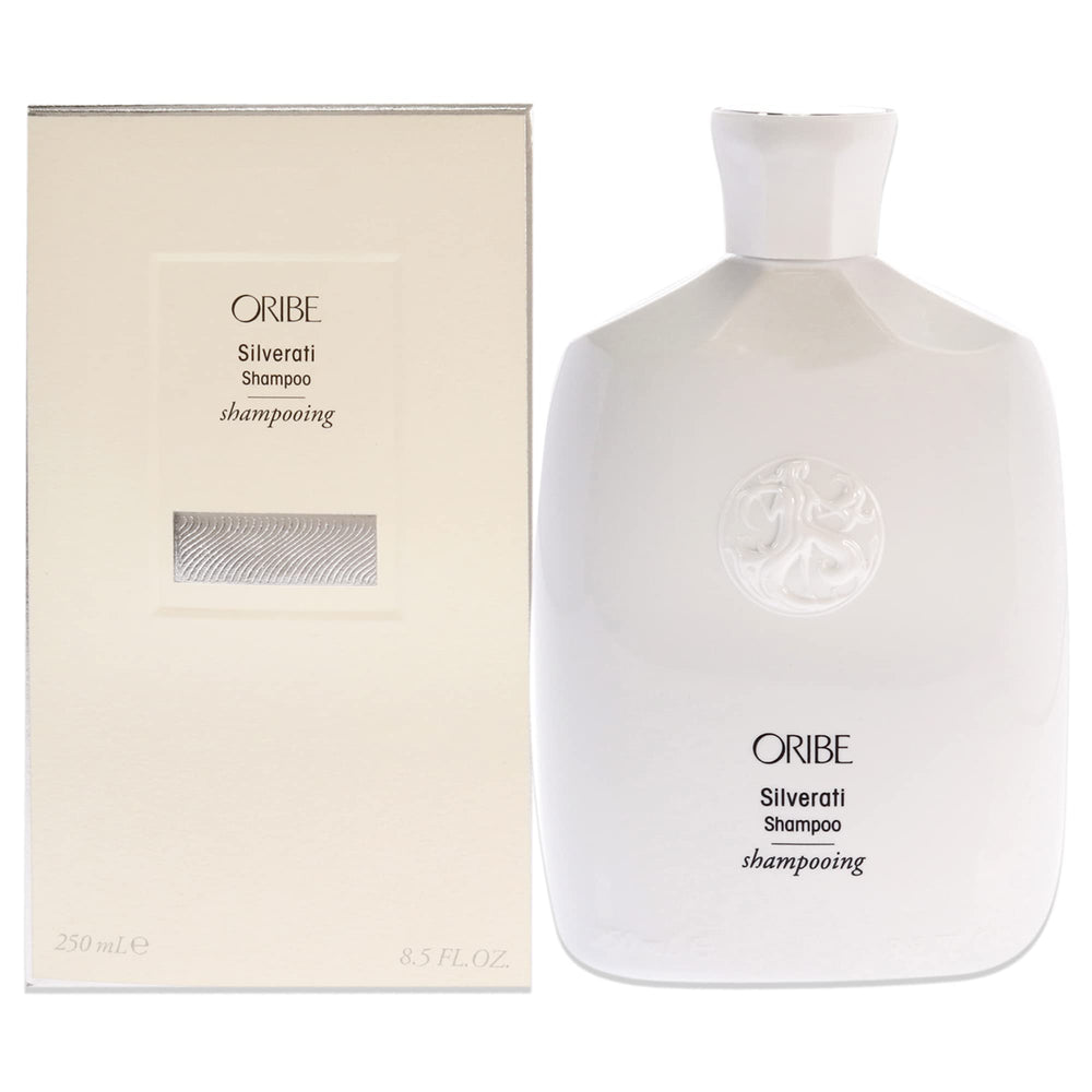 Oribe Silverati Shampoo bottle front for brighter gray hair care.