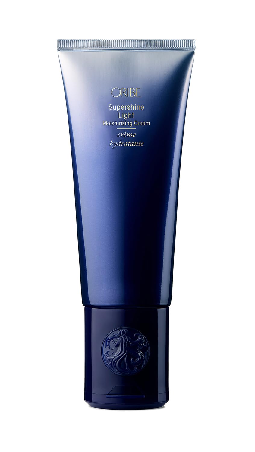 Oribe Supershine bottle-front for glossy, frizz-controlled styling.