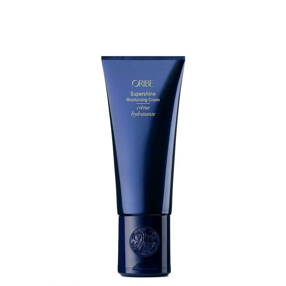 Oribe Supershine Cream bottle close-up with premium packaging and glossy shine