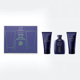 Oribe Supershine Shampoo travel bottle shows rich hydration and shine.