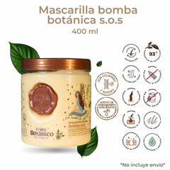 Aplicación de la Mascarilla Bomba de Origen Botánico ofrece nutrición capilar.