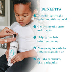 Original Sprout Leave-In application pump showing easy detangling