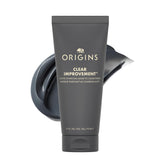 Origins Clear Improvement charcoal face mask jar shows deep pore cleansing.