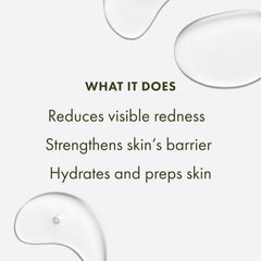 Close-up of Origins Mega-Mushroom Relief bottle, simple packaging for all skin types.