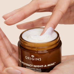 Origins Night-A-Mins texture swirl demonstrates rich, nourishing overnight cream