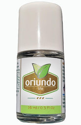 Oriundo Natural Life nail solution bottle shows the nine-ingredient formula for healthier nails.