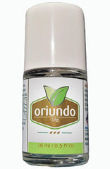 Oriundo Natural Life nail solution bottle shows the nine-ingredient formula for healthier nails.