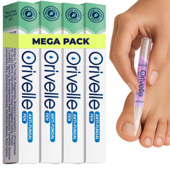 Orivelle Toe Nail Care Pen demonstrates precise under-nail application for healthier-looking nails.