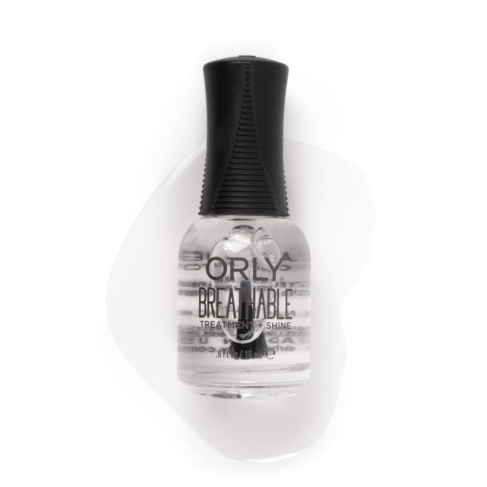 Orly Breathable Clear Coat bottle showcases long-lasting shine and a smooth finish.