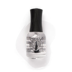 Orly Breathable Clear Coat bottle showcases long-lasting shine and a smooth finish.
