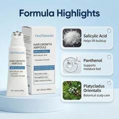 Orrenaturals Hair Revival Ampoule pump closeup highlights easy dispensing.