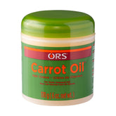 ORS Carrot Oil Hair Cream bottle shows a lightweight, mineral oil-free formula for damaged hair