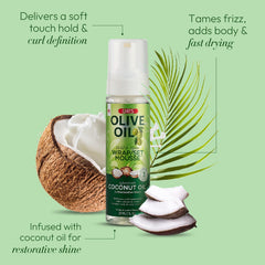 ORS mousse brillo intenso y acabado suave para envolturas y peinados