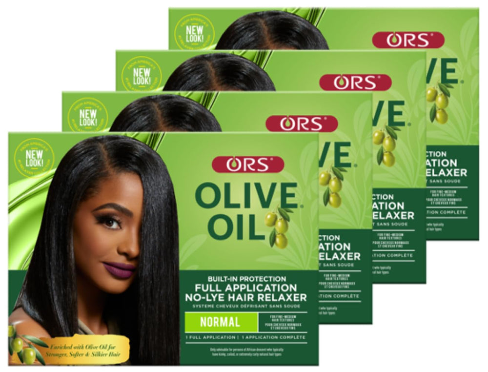 ORS Olive Oil Relaxer Pack4 box for at-home processing with built-in protection.