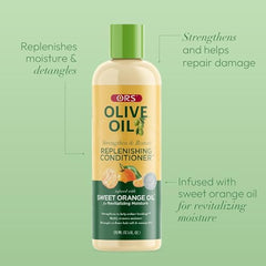 ORS Strengthen & Nourish conditioner texture closeup showing creamy consistency for easy application