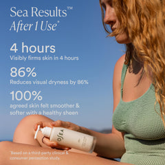 Close-up of texture from OSEA Undaria Algae Body Lotion showing silky non-greasy finish