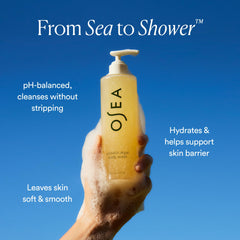 OSEA Undaria Algae Body Wash rich foam cleanses while preserving moisture.
