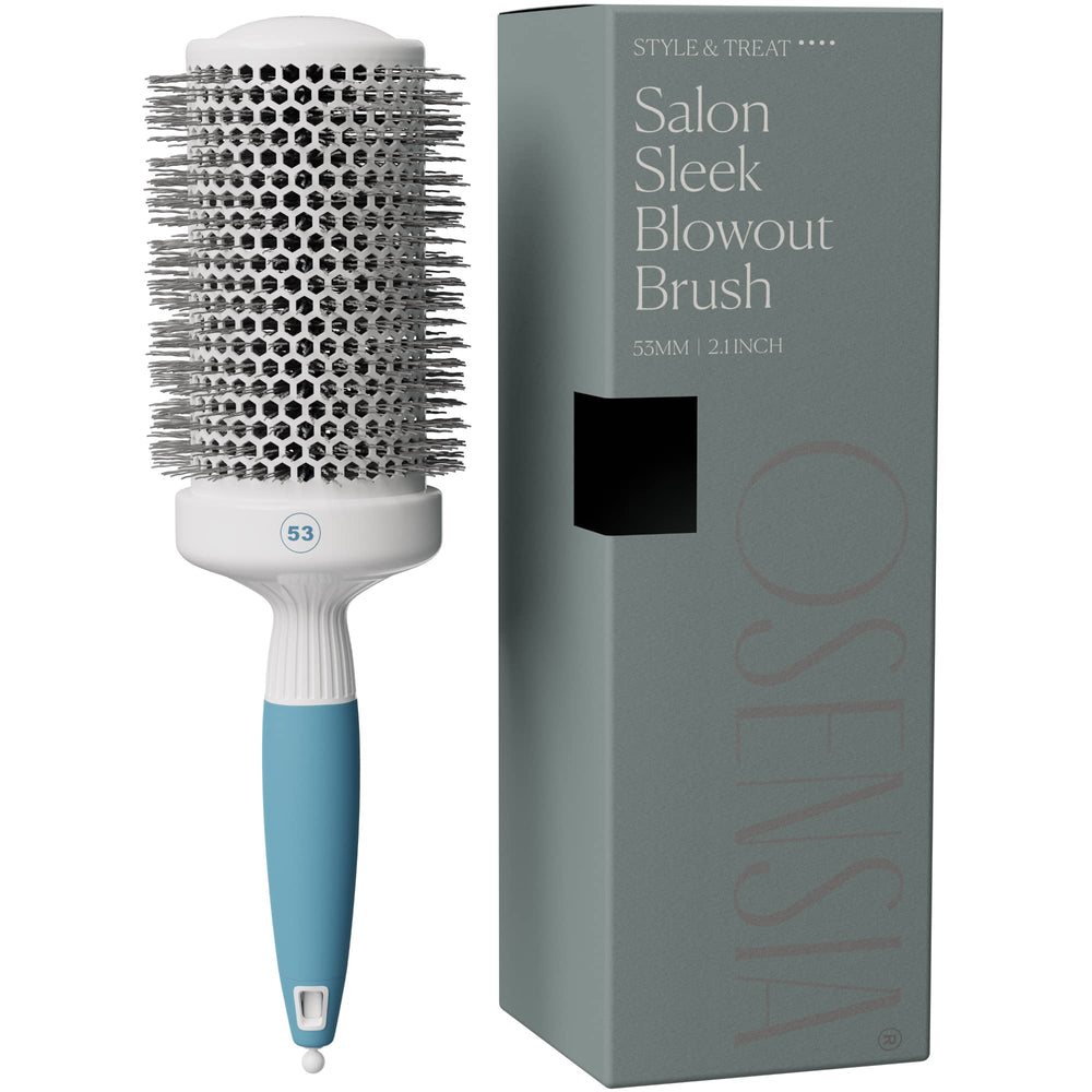 Osensia round brush with ceramic barrel for faster, gentler drying and smooth results.