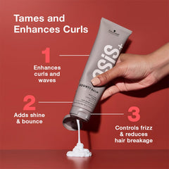 OSiS+ Bounty Balm Rich Curl Cream fingers defining curls for a smooth look
