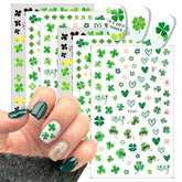 OSTTMA stickers uñas Día de San Patricio verdes fáciles de aplicar