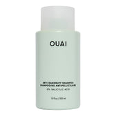 OUAI anti-dandruff shampoo bottle front highlights sulfate-free formula for a calmer scalp.